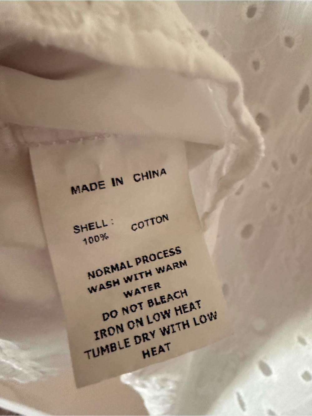 Simple White Eyelet Ruffled Peasant Blouse - Picture 8 of 8